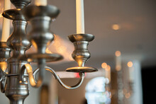 Decorative Brass Candle Lamp Hanging From Ceiling