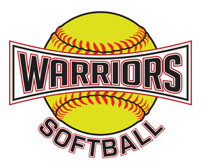 Wall Mural - warriors softball graphic is a sports design which includes a softball and text and is perfect for y