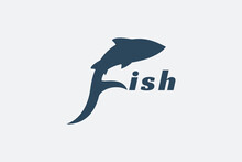 Letter F Fish Logo Vector Graphic For Any Business.