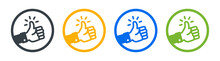 Like, Confirm, Good And Thumb Up Icon On Circle Design.