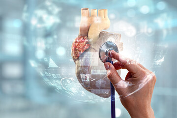 Wall Mural - moderm medicine. cardiology . mixed media