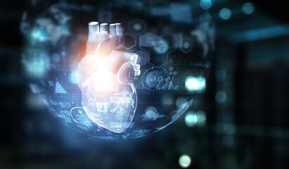 Wall Mural - moderm medicine. cardiology . mixed media