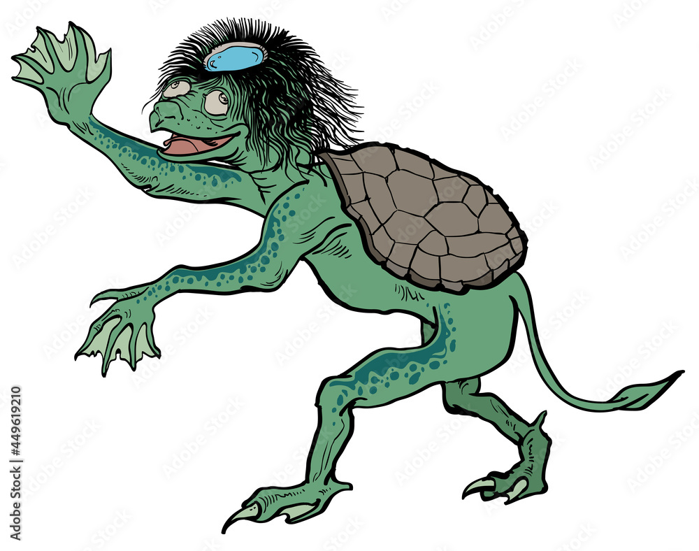 河童がカカシを担いでる絵 河童がカカシを担いでる絵 河童が