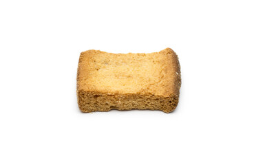 Crispy and delicious toast biscuit on isolated white background