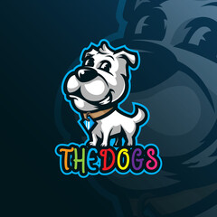 Wall Mural - dog mascot logo design vector with modern illustration concept style for badge, emblem and t shirt printing. little dog illustration.