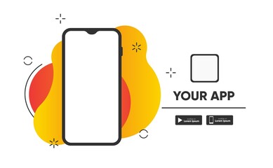 smartphone application promo for download app landing page. vector