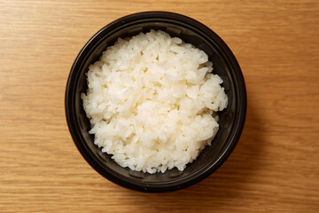 Wall Mural - White rice in lunch box packaging