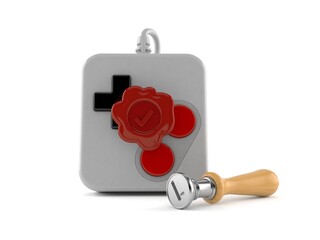 Canvas Print - Gamepad with wax seal stamp