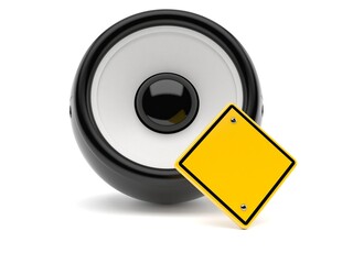 Sticker - Audio speaker with blank road sign