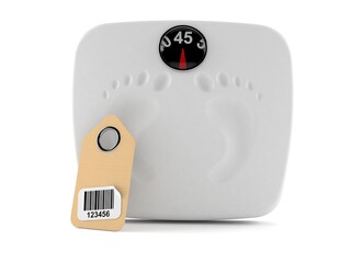 Wall Mural - Weight scale with barcode