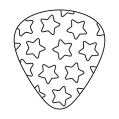 Wall Mural - Guitar pick vector icon.Outline vector icon isolated on white background guitar pick.