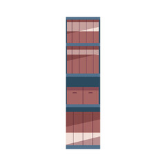 Sticker - Bookcase Flat Illustration