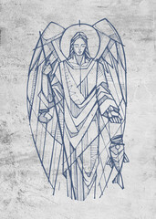 Saint Raphael Archangel digital illustration