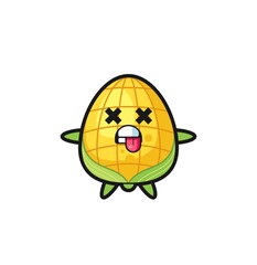 Sticker - character of the cute corn with dead pose