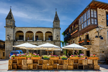 Wall Mural - View of main square in old town Puebla de Sanabria in Castile and Leon, Spain.