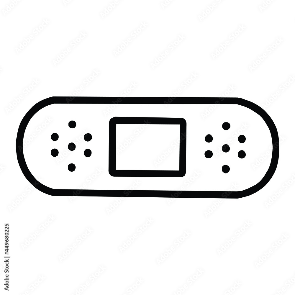 Band-Aid Outline Vector Design for Healthcare, Symbol, Icon, and Logo ...