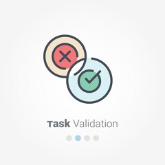 Wall Mural - Task Validation icon design concept