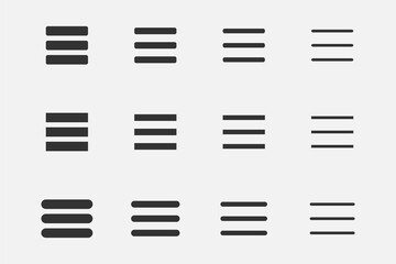 Line icon vector element design. Set interface menu symbol. List icons outline style.