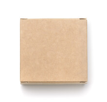 Top View Of Blank Small Brown Paper Box