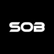 SOB letter logo design with black background in illustrator, vector logo modern alphabet font overlap style. calligraphy designs for logo, Poster, Invitation, etc.