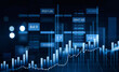 © ImageFlow - Financial rising graph and chart with numbers and bar diagrams