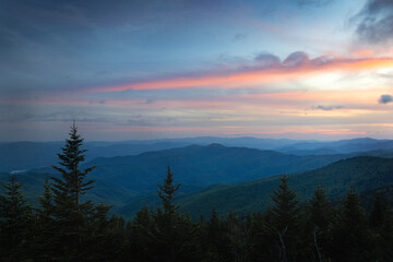 Wall Mural - Great Smokey Mountains sunset at Clingman's dome. North Carolina