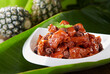 Delicious Chinese dish, sweet and sour pork trotters with plum sauce