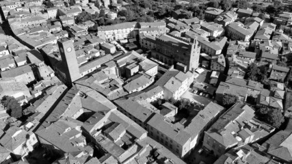 Orvieto, medieval town in central Italy. Amazing aerial view from drone.