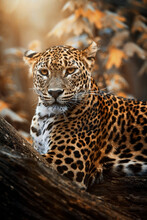 Ceylon Leopard (Panthera Pardus Kotiya) Detail Portrait