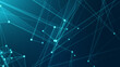 © Papapig - Abstract blue green polygonal 3d rendering network technology background.