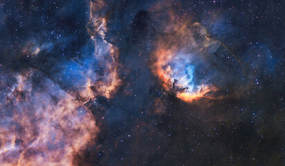 Poster - Galaxy and constellation in deep space. Stars and far galaxies. Wallpaper background. Sci-fi space wallpaper. Elements of this image furnished by NASA
