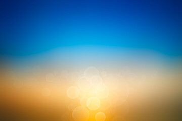 Aufkleber - Abstract sea background. Abstract tropical sandy summer beach background with bokeh lights on light blue sky and sun. Beautiful texture. Space.