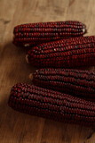 Fototapeta Tęcza - Jimmy red corn on wooden background