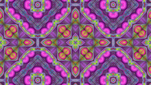 Abstract Pink Kaleidoscope Background With Symmetrical Pattern