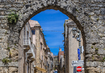 Wall Mural - Entry gate of Erice, small town in Trapani region of Sicily Island, Italy