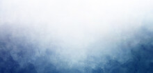 Blue Watercolor Border On White Background, Gradient Texture And Color In Cloudy Sky Or Foggy Haze Design, Clouds Or Smoke Painting