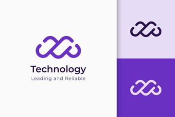 Development or software logo in abstract letter M represent technology