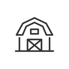 Sticker - Barn thin line icon.