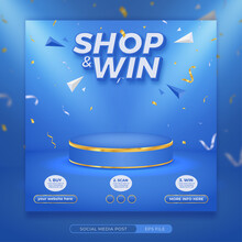 Shop And Win Invitation Contest Social Media Banner Template