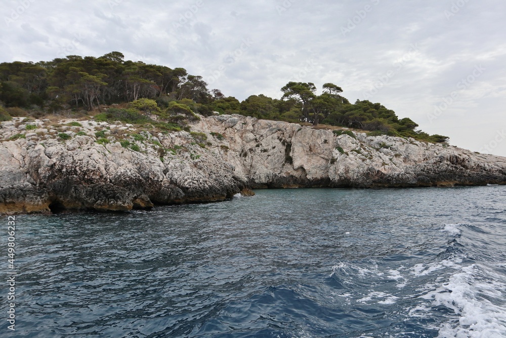Isole Tremiti - Scorcio di Punta dello Zio Cesare dalla barca - obrazy, fototapety, plakaty 
