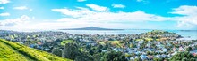 Stunning View Of Auckland From Mount Vitoria Lookout View Point Located In Seaside Village Of Devonport, Panoramic Views Of Auckland City, The Hauraki Gulf, Rangitoto Island And The North Shore