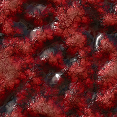 Fototapeta seamless tileable bloody tissue texture - carcinoma or tumor tissue - 3d illustration