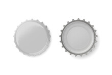 White Beer Caps Mock Up Isolated On White Background. 3d Rendering.