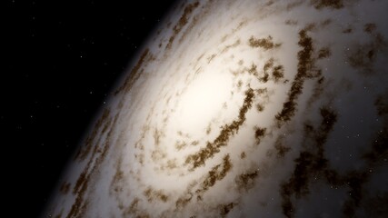 Wall Mural - galaxy in space, spiral galaxy 3d render