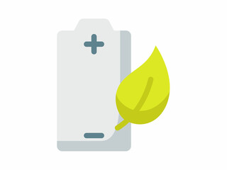 Wall Mural - eco battery friendly energy saving single isolated icon with flat style