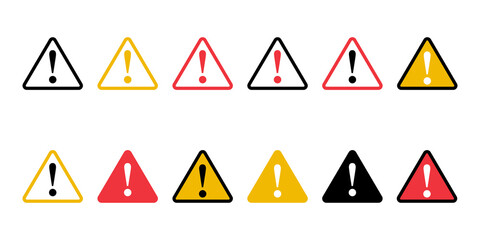 Wall Mural - Caution sign icon set simple design