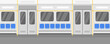 Empty subway car interior, public city transport. Vector illustration