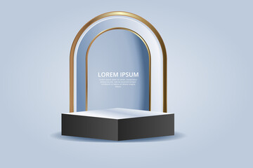 Wall Mural - 3D podium cosmetic product display