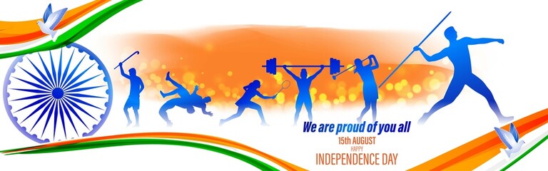 Wall Mural - Vector illustration for happy independence day India-15 august