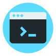 Terminal startup icon, direct access to system via command line - illustration